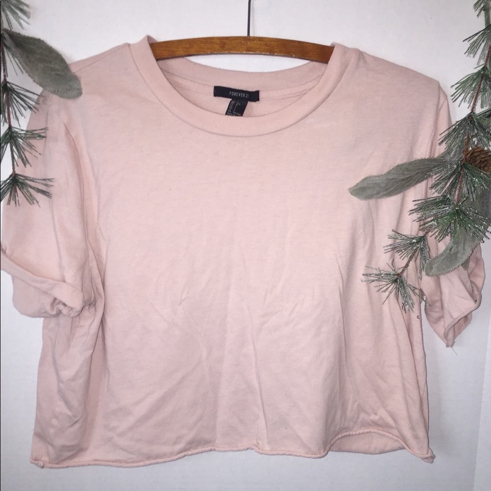 Pale Pink T-Shirt Crop Top